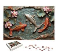 Puzzle 4000 Pièces Koi, Puzzle 4000 Pièces pour Adultes et Enfants à Partir de 14 Ans, Animaux Puzzles Bois avec Une Boîte d'Emballage Exquise, Puzzles pour Décoration Murale, Idee Cadeau Femme, -5362