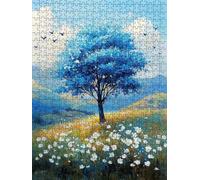Puzzle 4000 Pièces, l'arbre Bleu Adultes Puzzle, Classique Jigsaw Puzzles, Défi Impossible, Jeu D'adresse pour Toute la Famille, Jeu Éducatif Puzzles, Décoration de la Maison DX0YL4-538