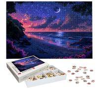 Puzzle 4000 Pièces Lune, Puzzle 4000 Pièces Adultes et Enfants, Puzzles Bois avec Une Boîte d'emballage Exquise, Jeu Éducatif Puzzles Plage, Noël Decoration Maison, Cadeau Femme, Cadeau Homme H-174