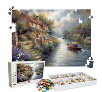 Puzzle 4000 Pieces, Puzzle 4000 Pièces Adultes, Un Puzzles Difficile, Activité Anti-Stress & Relaxation, Impression Haute Définition, Puzzles Bois Monet Cabine avec Boîte d'emballage Exquise W3H-114