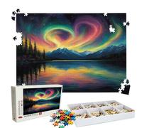 Puzzle 4000 Pieces, Puzzle 4000 Pièces Adultes, Un Puzzles Difficile, Activité Anti-stress & Relaxation, Impression Haute Définition, Puzzles Bois aurore lac avec Une Boîte D'emballage Exquise W3H-986