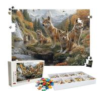 Puzzle 4000 Pieces, Puzzle 4000 Pièces Adultes, Un Puzzles Difficile, Activité Anti-Stress & Relaxation, Impression Haute Définition, Puzzles Bois Animal Loup avec Boîte d'emballage Exquise W3H-797