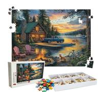 Puzzle 4000 Pieces, Puzzle 4000 Pièces Adultes, Un Puzzles Difficile, Activité Anti-stress & Relaxation, Impression Haute Définition, Puzzles Bois feu cabine avec Une Boîte D'emballage Exquise W3H-863