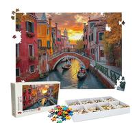 Puzzle 4000 Pieces, Puzzle 4000 Pièces Adultes, Un Puzzles Difficile, Impression Haute Définition & Couleurs Éclatantes, Puzzles Bois Coucher Soleil Venise avec Une Boîte d'emballage Exquise W3H-58