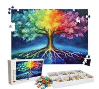 Puzzle 4000 Pieces, Puzzle 4000 Pièces Adultes, Un Puzzles Difficile, Impression Haute Définition & Couleurs Éclatantes, Puzzles Bois Couleur Arbre Vie(2) avec Une Boîte d'emballage Exquise W3H-558