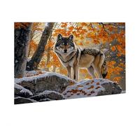 Puzzle 4000 Pièces Puzzle en Bois DIY Automne Le Loup Jeu De l'art Décoration Cadeau Unique pour la Décoration de la Maison, Puzzles Familial, Parfait pour Les Soirées Jeu,Activité Familiale fr0-293
