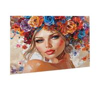 Puzzle 4000 Pièces Puzzle en Bois DIY Femmes Fleur Jeu De l'art Décoration Cadeau Unique pour la Décoration de la Maison, Puzzles Familial, Parfait pour Les Soirées de Jeu,Activité Familiale fr0-443