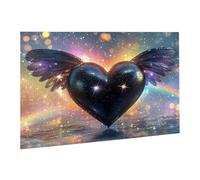 Puzzle 4000 Pièces Puzzle en Bois DIY Noir Amour Jeu De l'art Décoration Cadeau Unique pour la Décoration de la Maison, Puzzles Familial, Parfait pour Les Soirées de Jeu,Activité Familiale fr0-986