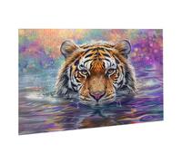 Puzzle 4000 Pièces Puzzle en Bois DIY Tigre Animal Jeu De l'art Décoration Cadeau Unique pour la Décoration de la Maison, Puzzles Familial, Parfait pour Les Soirées de Jeu,Activité Familiale fr0-290