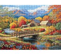 Puzzle 4000 pièces, Puzzle Impossible Adultes 141.5 x 87.5 cm, Impression Haute Définition, Jeux Éducatifs, Puzzles Bois Anti-Stress pour Toute la Famille, Décor Murale, Automne Ferme w0-726