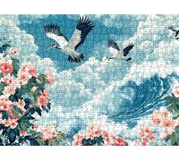 Puzzle 4000 pièces, Puzzle Impossible Adultes 141.5 x 87.5 cm, Impression Haute Définition, Jeux Éducatifs, Puzzles Bois Anti-Stress pour Toute la Famille, Décor Murale, Oiseau flots w0-650