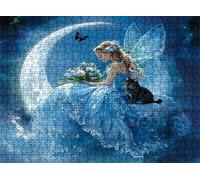 Puzzle 4000 pièces, Puzzle Impossible Adultes 141.5 x 87.5 cm, Impression Haute Définition, Jeux Éducatifs, Puzzles Bois Anti-Stress pour Toute la Famille, Décor Murale, Bleu Beauté w0-466