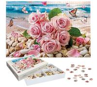 Puzzle 4000 Pièces Rose, Puzzle 4000 Pièces Adultes et Enfants, Puzzles Bois avec Une Boîte d'emballage Exquise, Jeu Éducatif Puzzles Plage, Noël Decoration Maison, Cadeau Femme, Cadeau Homme H-654