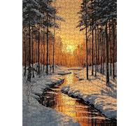 Puzzle 4000 Pièces, Soleil Couchant Neige Adultes Puzzle, Classique Jigsaw Puzzles, Défi Impossible, Jeu D'adresse pour Toute la Famille, Jeu Éducatif Puzzles, Décoration de la Maison DX0YL4-605
