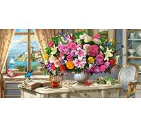 Puzzle 4000 Pièces Summer Flowers And Cup Of Tea