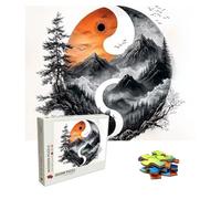 Puzzle 4000 Pièces Yin et Yang, Puzzle Adulte Bois, Impossible Classique Jigsaw Puzzles Paysage, Jeu D'adresse pour Toute la Famille, Puzzles Coloré Jeu de Ponte, Cadeau Femme 141.5 X 87.5 cm 8p-435