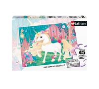Puzzle enfant 45 pièces Jolie licorne Nathan - Poster inclus - Thème fantastique - Mixte - A partir de 5 ans