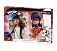 Nathan - Puzzle enfants - 45 pièces - Marinette vs Lady Bug - Miraculous - Fille ou garçon dès 5 ans - Puzzle de qualité supérieure - Carton épais et résistant - Super-Héros - 86470