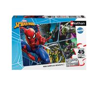 Nathan - Puzzle Enfant - 45 pièces - Spider-man contre les méchants - Fille ou garçon dès 5 ans - Puzzle de qualité supérieure - Carton épais et résistant - Marvel - 86185