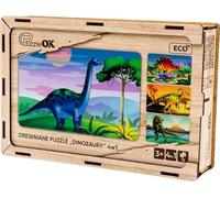 Puzzle 4in1 en bois Dinosaures