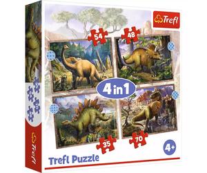 Puzzle 4w1. Ciekawe dinozaury Trefl