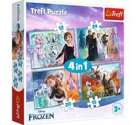 Trefl Puzzle Le Monde Incroyable La Reine des Neiges Disney Frozen 2 – 4 sets – Dès 3 ans