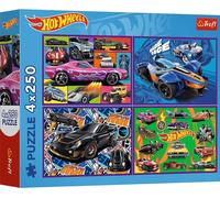 PUZZLE 4x250 Voitures de course/Mattel HotWheels 13312