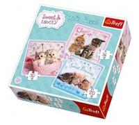 Puzzle 50 Pièces : 3 Puzzles - Chatons très Tendres, Trefl G