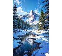 Puzzle 50 Pieces Adulte Rivière Forêts Enneigées 35 x 25 cm Puzzles Adultes 50 Pièces Puzzle Impossible Jeu Éducatif Jeu D'adresse pour Toute la Famille