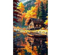 Puzzle 50 Pieces Adultes Cabane dans Jungle Bord Rivière 35x25 cm, Examinez Les pièces, Découvrez Les Indices et Résolvez l'enquête, Puzzle Adulte 50 Pièces