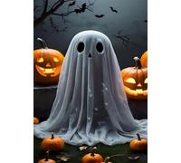 Puzzle 50 Pieces Adultes Citrouille Fantôme 35x25 cm, Examinez Les pièces, Découvrez Les Indices et Résolvez l'enquête, Puzzle Adulte 50 Pièces