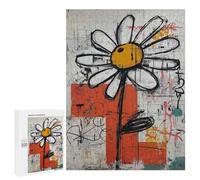 Puzzle 500 PCS Abstract Flower Art Print Puzzles pour Adultes - Cadeau d'anniversaire - Jeu Difficile Et Stimulant - Cadeaux