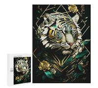 Puzzle 500 PCS Abstract Silver Tiger Puzzles pour Adultes, Jouet, Décoration Murale, Difficile, Difficile, Cadeaux Uniques pour Anniversaire Et Noël 500 PCS