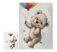 Puzzle 500 PCS Adorable Teddy Bear Balloons Illustration Puzzle pour Adolescents Améliorez Votre Mémoire Entraînez Votre Cerveau Et Vos Mains Jouets Addictifs pour Cultiver La Patience 500 PCS