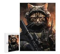 Puzzle 500 PCS Adulte Animal Soldier Chat Puzzles Pour Les Adolescents Jouets Décoration Murale Décoration Parfait Défi 500 PCS