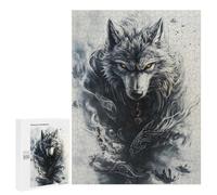 Puzzle 500 PCS Alpha Wolf with Glowing Eyes Puzzle Anti-Stress, Jouet Amusant Et Humoristique, Idéal en Cadeau pour Toute La Famille 500 PCS