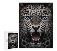 Puzzle 500 PCS Angry Jaguar Face Animal Puzzles pour Adultes, Jouet, Décoration Murale, Difficile, Difficile, Cadeaux Uniques pour Anniversaire Et Noël 500 PCS