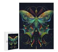 Puzzle 500 PCS Art Nouveau Neon Butterfly on Dark Puzzles pour Adolescents Course De Vitesse Manuelle Activités Amusantes À La Maison Jeu Stimulant Et Jeu en Famille 500 PCS