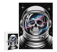 Puzzle 500 PCS Astronaut Skull with Galaxy Reflection Puzzles pour Adultes, Jouet, Décoration Murale, Difficile, Difficile, Cadeaux Uniques pour Anniversaire Et Noël 500 PCS