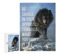 Puzzle 500 PCS Be Savage Wolf Motivation Puzzles pour Adolescents Course De Vitesse Manuelle Activités Amusantes À La Maison Jeu Stimulant Et Jeu en Famille 500 PCS