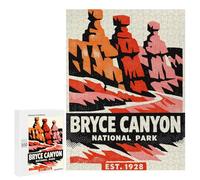 Puzzle 500 PCS Bryce Canyon National Park Vintage Poster Puzzles pour Adolescents Course De Vitesse Manuelle Activités Amusantes À La Maison Jeu Stimulant Et Jeu en Famille 500 PCS