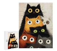 Puzzle 500 PCS Cartoon Cats Pile Puzzles pour Adultes, Jouet, Décoration Murale, Difficile, Difficile, Cadeaux Uniques pour Anniversaire Et Noël 500 PCS