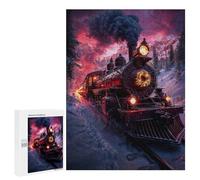 Puzzle 500 PCS Christmas Train in The Mountains Puzzles pour Adultes, Jouet, Décoration Murale, Cadeau d'anniversaire, Idéal pour Toute La Famille 500 PCS