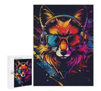 Puzzle 500 PCS Colorful Fox Headphones Art Puzzles pour Adolescents - Anti-Stress - Défi Éducatif - Idée Cadeau Et Anniversaire Unique 500 PCS