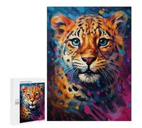 Puzzle 500 PCS Colorful Leopard Painting Puzzle pour Adolescents Améliorez Votre Mémoire Entraînez Votre Cerveau Et Vos Mains Jouets Addictifs pour Cultiver La Patience 500 PCS