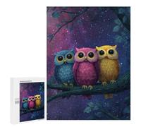 Puzzle 500 PCS Colorful Night Owls Art Print-1 Puzzles pour Adolescents - Anti-Stress - Défi Éducatif - Idée Cadeau Et Anniversaire Unique 500 PCS