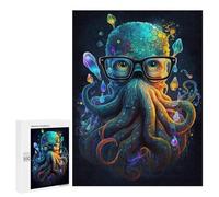 Puzzle 500 PCS Colorful Octopus Art Print-10 Puzzles pour Adultes Améliorent La Mémoire Interaction Parent-Enfant Casse-tête Jeux De Société en Famille 500 PCS