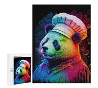 Puzzle 500 PCS Colorful Panda Chef Art Print Puzzles pour Adultes Améliorent La Mémoire Interaction Parent-Enfant Casse-tête Jeux De Société en Famille 500 PCS