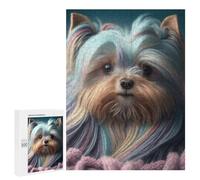 Puzzle 500 PCS Colorful Yorkshire Terrier Portrait Puzzles pour Adultes, Jouet, Décoration Murale, Motif À Assembler, Idéal comme Cadeau pour Toute La Famille 500 PCS