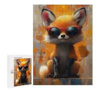 Puzzle 500 PCS Cool Fox in Sunglasses Puzzles pour Adultes, Jouet, Décoration Murale, Motif À Assembler, Idéal comme Cadeau pour Toute La Famille 500 PCS